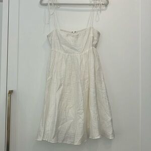 ASTR The Label White Gauze Babydoll Dress